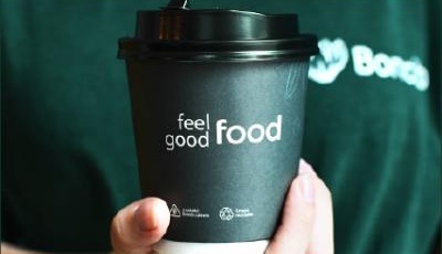 Vaso de café Feel good food